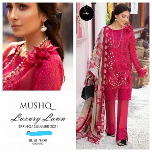 Mushq chikenkari oringal brand 3pc suit luxury lawn